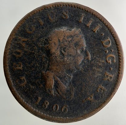 1806 George III 3rd Half-Penny Coin | Collectable Grade