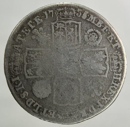 1735 George II 2nd Shilling Silver Coin | Collectable Grade