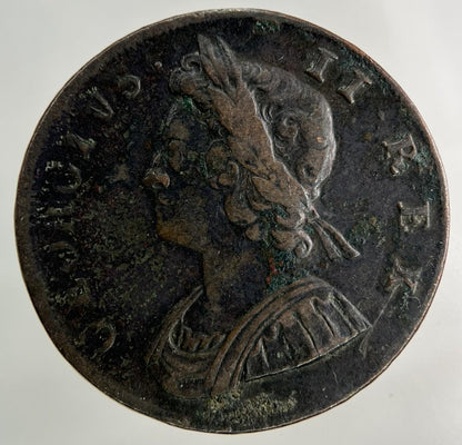 1729 George II 2nd Half-Penny Coin | Very High Grade