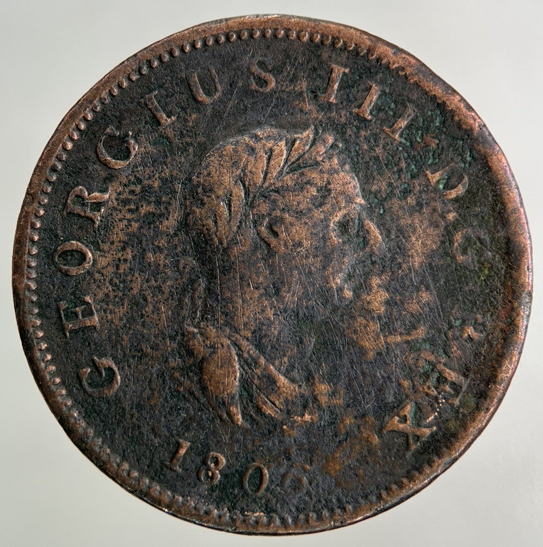 1806 George III 3rd Half-Penny Coin | Fine Collectable Grade