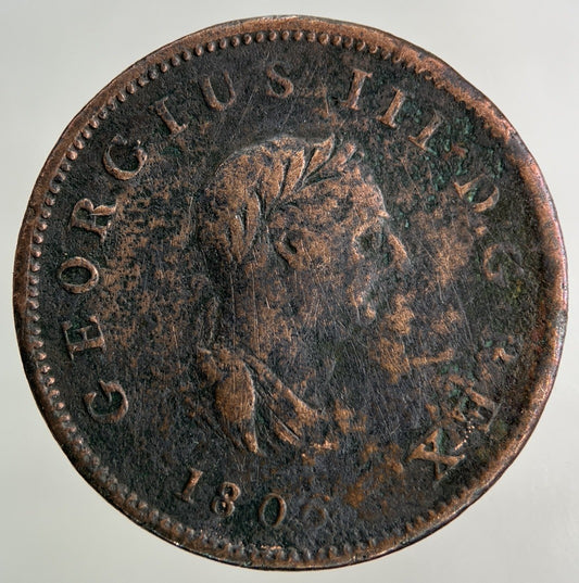 1806 George III 3rd Half-Penny Coin | Fine Collectable Grade