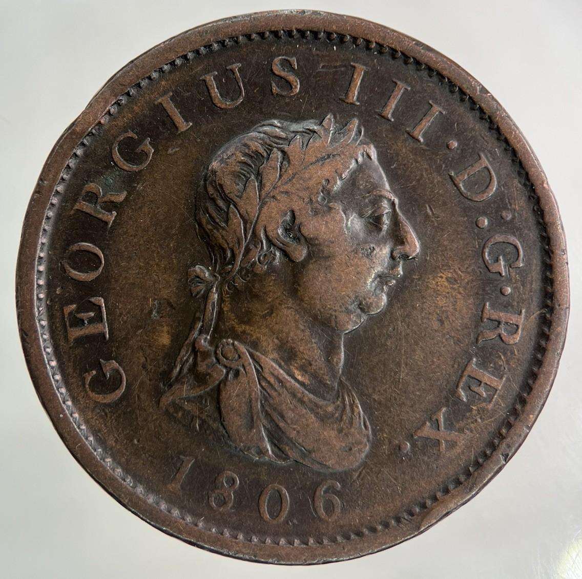 1806 George III 3rd One Penny Coin | Fine Collectable Grade