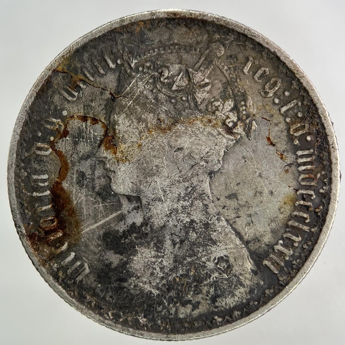 British Victoria Gothic Florin Silver Coin | Fine Collectable Grade