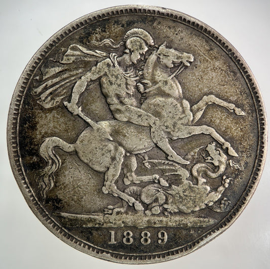 1889 Victoria One Crown Silver Coin | Fine Collectable Grade