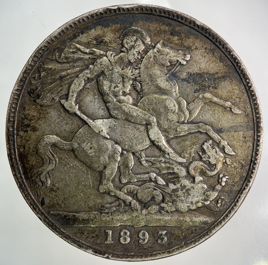 1893 Victoria One Crown LVI Silver Coin | Fine Collectable Grade