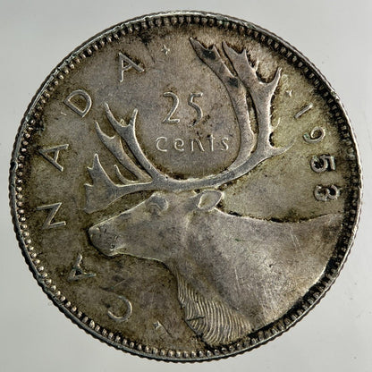 1953 Canada 25 Cents Silver Coin | Very High Grade