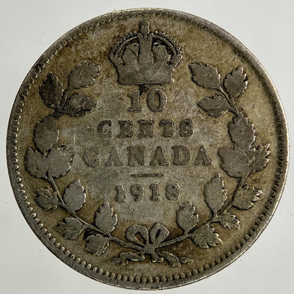1918 Canada 10 Cents Silver Coin | Collectable Grade