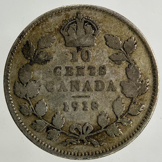 1918 Canada 10 Cents Silver Coin | Collectable Grade