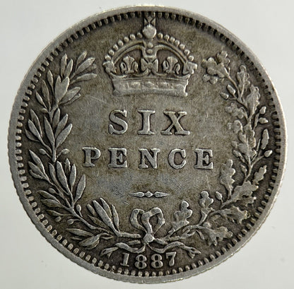 1887 Victoria Sixpence Silver Coin | Very High Grade