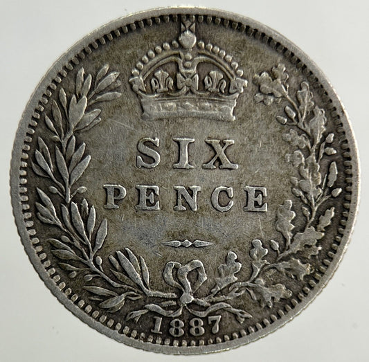 1887 Victoria Sixpence Silver Coin | Very High Grade