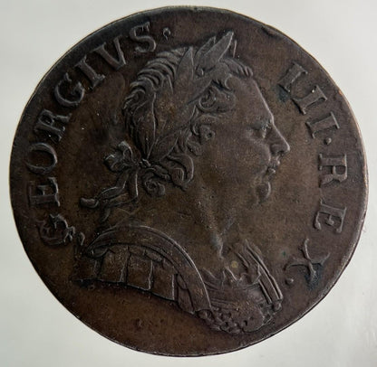 1771 George III 3rd Half-Penny Coin | Very High Grade