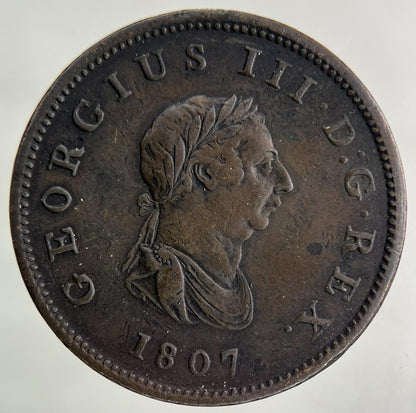 1807 George III 3rd Half-Penny Coin | Very High Grade
