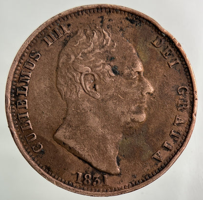 1831 William IV Half-Penny Coin | Very High Grade
