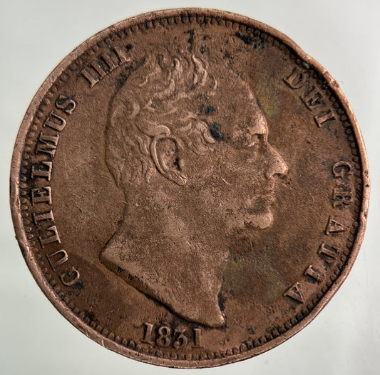 1831 William IV Half-Penny Coin | Very High Grade