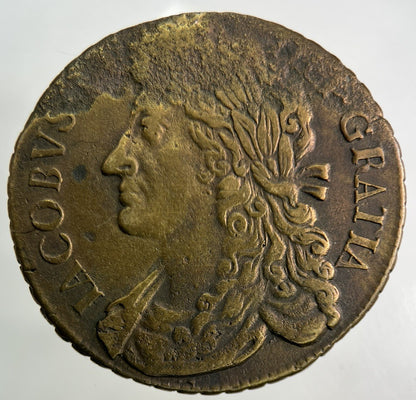 1689 Irish James II Gun Money Half Crown Coin | Very High Grade