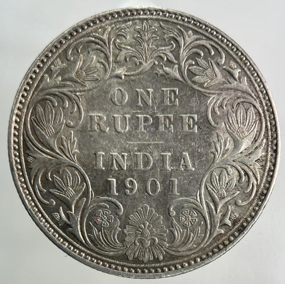1901 India One Rupee Silver Coin | Very High Grade
