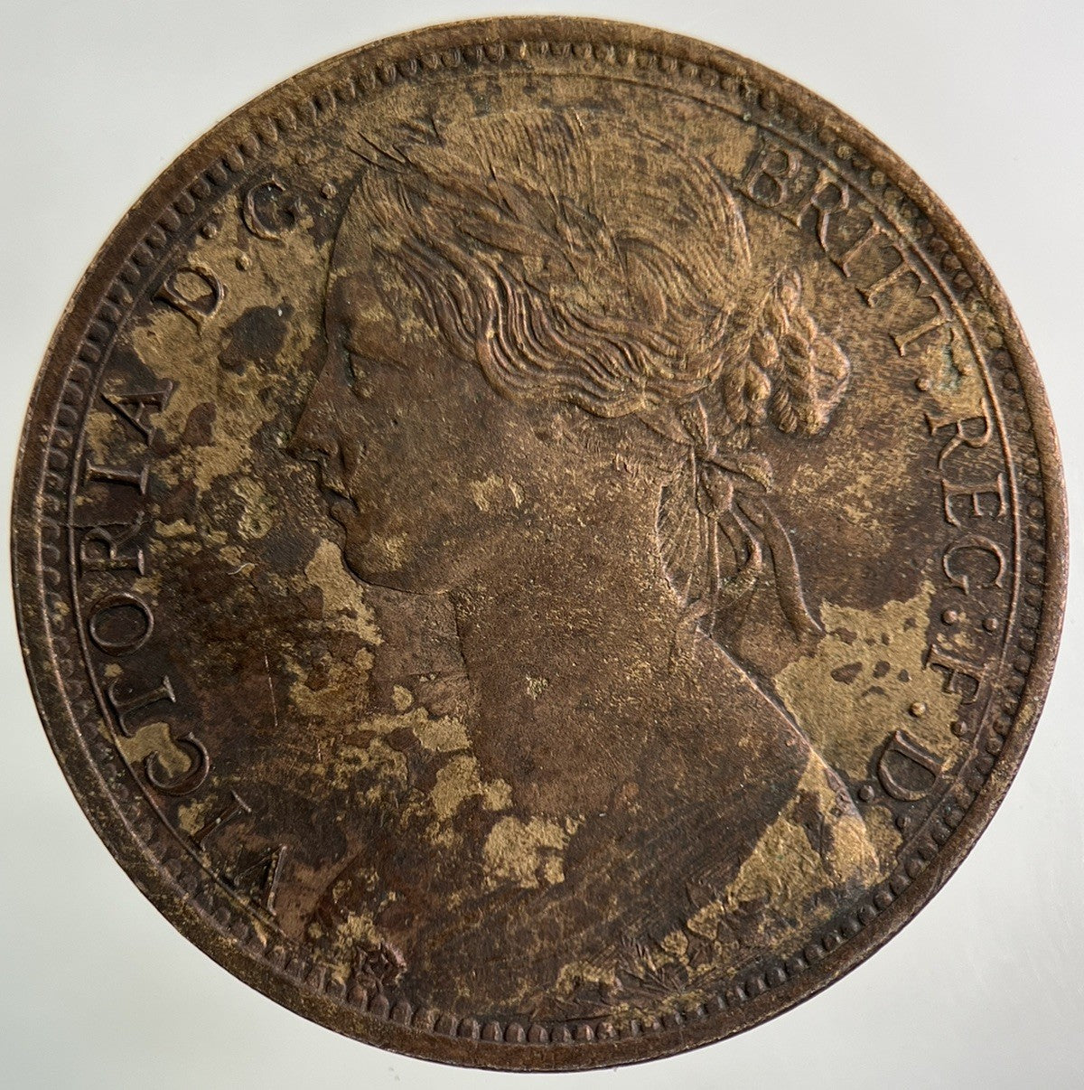 1870 Victoria One Penny Coin | Very Fine Grade