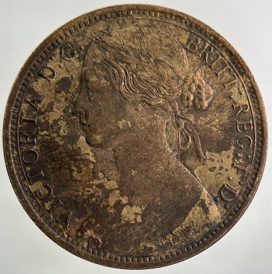 1870 Victoria One Penny Coin | Very Fine Grade