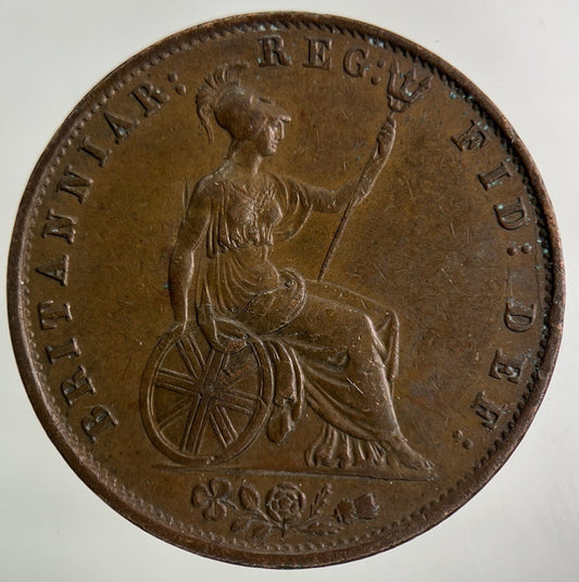 1854 Victoria Half-Penny Coin | Very Fine Grade