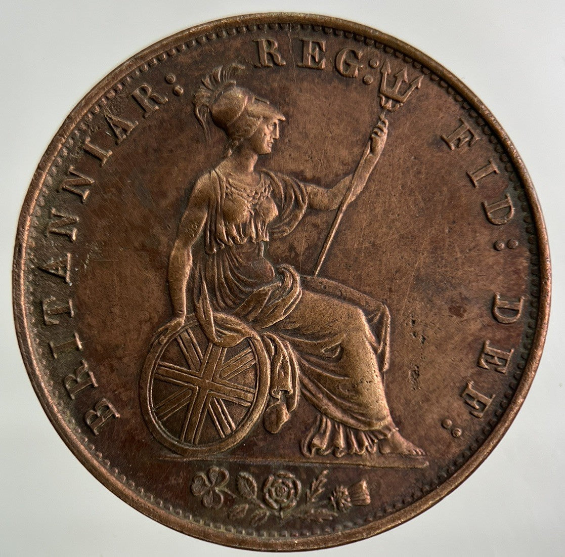 1857 Victoria Half-Penny Coin | Very Fine Grade