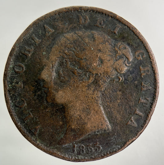 1855 Victoria Half-Penny Coin | Fair Grade