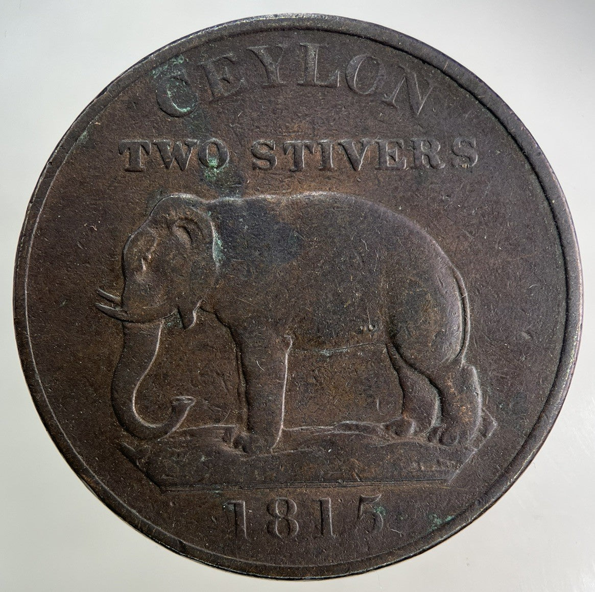 1815 Ceylon 2 Stivers Coin | Fine Collectable Grade