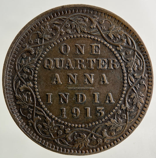 1913 India One Quarter Anna Coin | Very High Grade