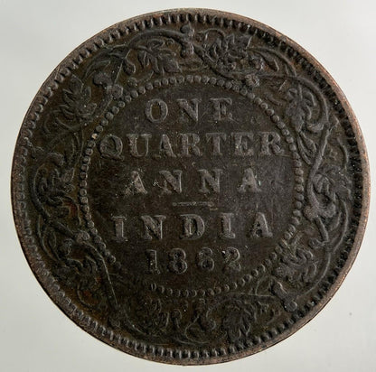 1862 India One Quarter Anna Coin | Fine Collectable Grade