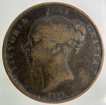 1853 Victoria One Penny Coin | Collectable Grade