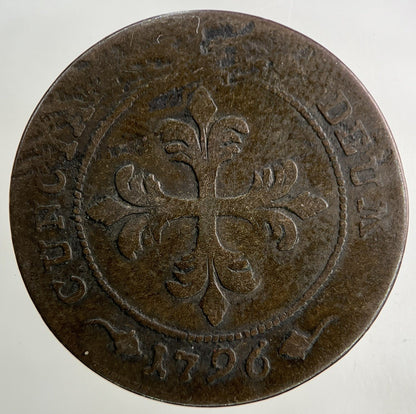1796 Switzerland Swiss 1-2 Half Batzen Coin | Fine Collectable Grade
