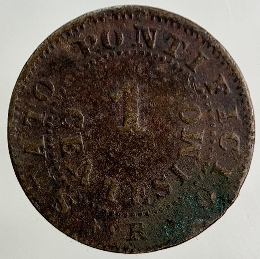 1867 Italy Papal States 1 Centesimo Coin | Fine Collectable Grade