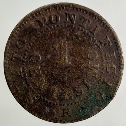 1867 Italy Papal States 1 Centesimo Coin | Fine Collectable Grade