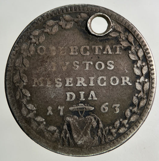 1763 Italy Papal States Oblectat Misericor Dia Silver Coin | Collectable Grade