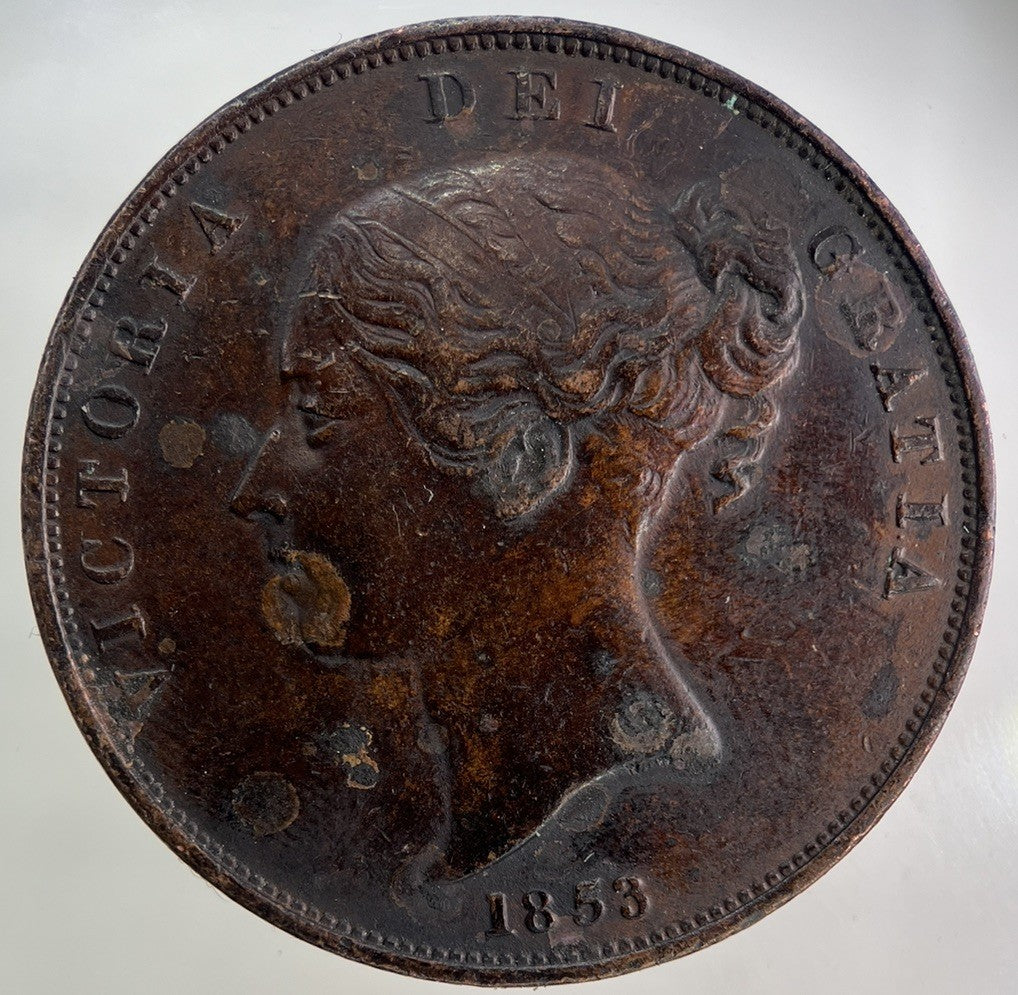 1853 Victoria One Penny Coin | Very High Grade
