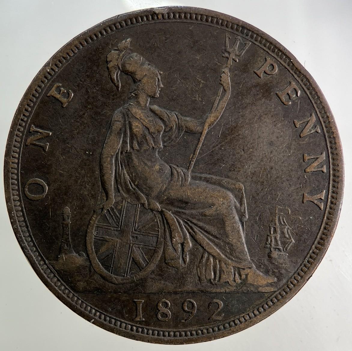 1892 Victoria One Penny Coin | Fine Collectable Grade