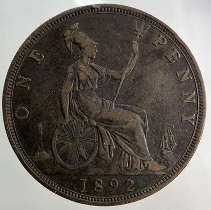 1892 Victoria One Penny Coin | Fine Collectable Grade