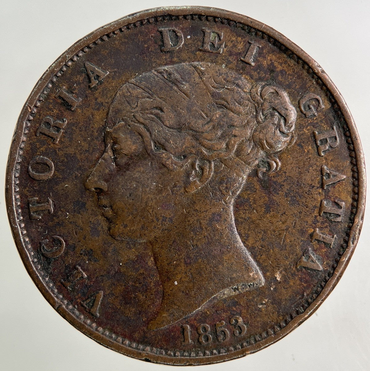 1853 Victoria Half-Penny Coin | Fine Collectable Grade