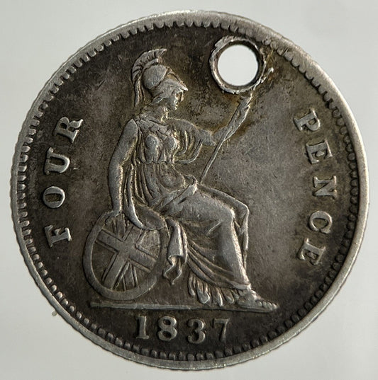 1837 William IV Groat Four-Pence Silver Coin | Very High Grade