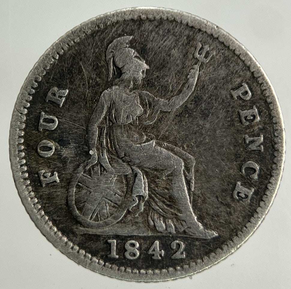 1842 Victoria Groat Four-Pence Silver Coin | Fine Collectable Grade