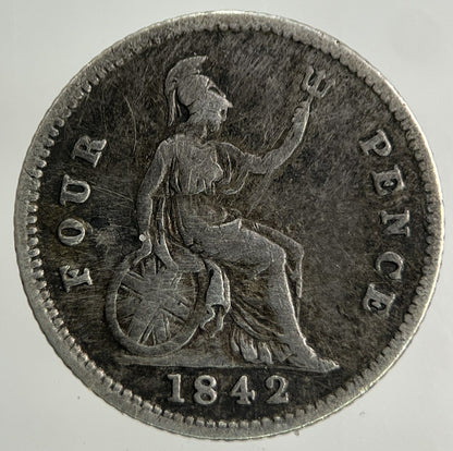 1842 Victoria Groat Four-Pence Silver Coin | Fine Collectable Grade