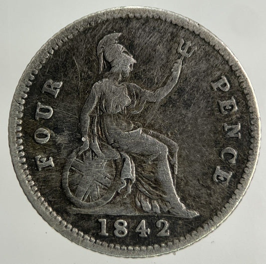 1842 Victoria Groat Four-Pence Silver Coin | Fine Collectable Grade