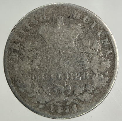1836 Belize British Guiana 1/4 Guilder Silver Coin | Collectable Grade