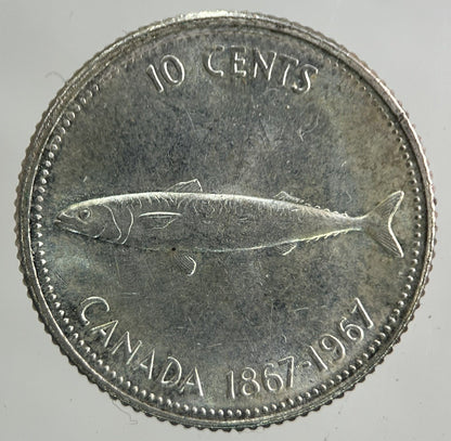 1967 Canada 10 Cents Silver Coin | Very High Grade