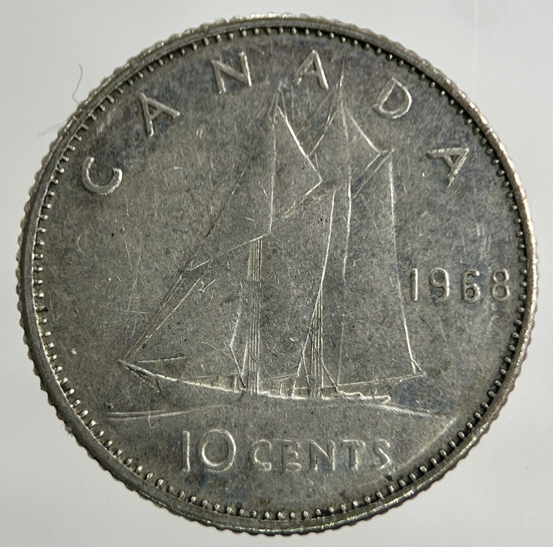 1968 Canada 10 Cents Silver Coin | Very High Grade