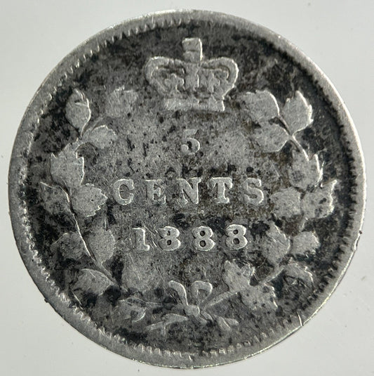 1888 Canada 5 Cents Silver Coin | Collectable Grade