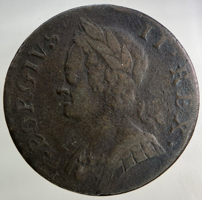 1753 George II 2nd Half-Penny Coin | Fine Collectable Grade