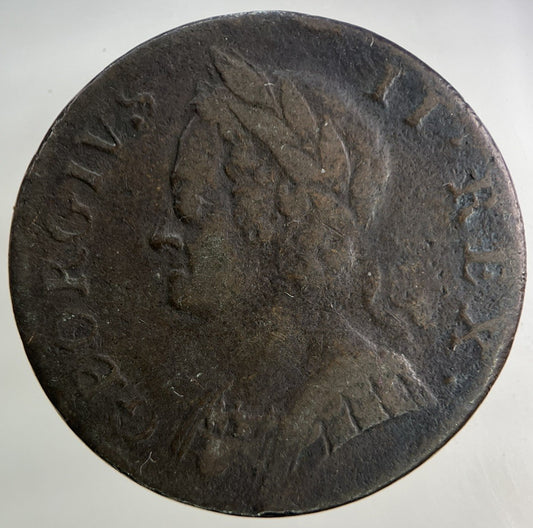 1753 George II 2nd Half-Penny Coin | Fine Collectable Grade
