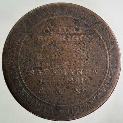 1812 Canada Wellington Salamanca Half-Penny Token Coin | Collectable Grade