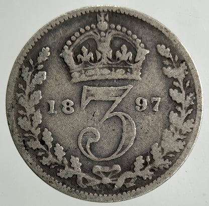 1897 Victoria Threepence Silver Coin | Collectable Grade