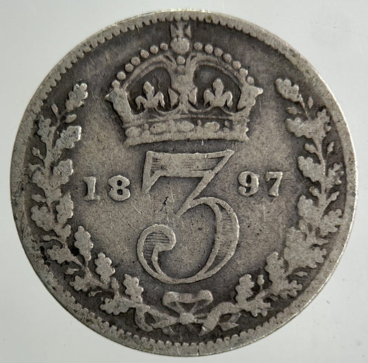 1897 Victoria Threepence Silver Coin | Collectable Grade